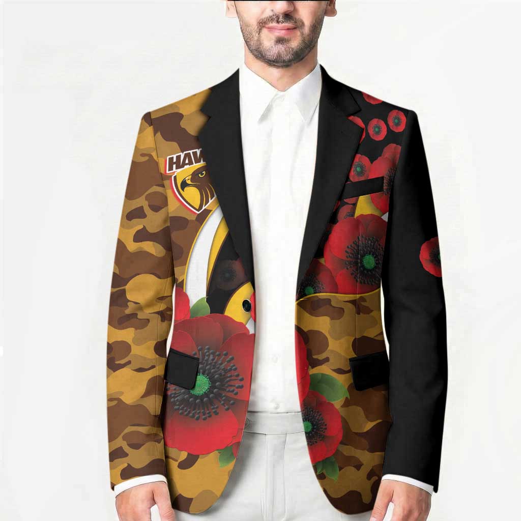 Hawthorn Hawks ANZAC Personalised Blazer Lest We Forget Poppy Camo