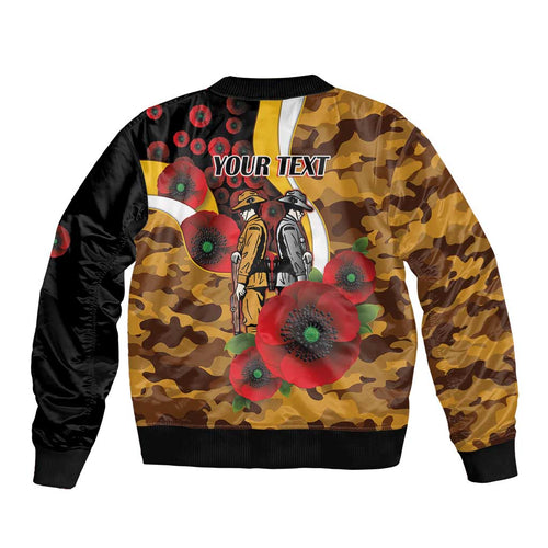 Hawthorn Hawks ANZAC Personalised Bomber Jacket Lest We Forget Poppy Camo