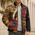 Hawthorn Hawks ANZAC Personalised Bomber Puffer Jacket Lest We Forget Poppy Camo