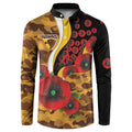 Hawthorn Hawks ANZAC Personalised Button Sweatshirt Lest We Forget Poppy Camo