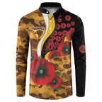 Hawthorn Hawks ANZAC Personalised Button Sweatshirt Lest We Forget Poppy Camo