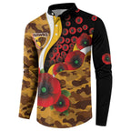 Hawthorn Hawks ANZAC Personalised Button Sweatshirt Lest We Forget Poppy Camo