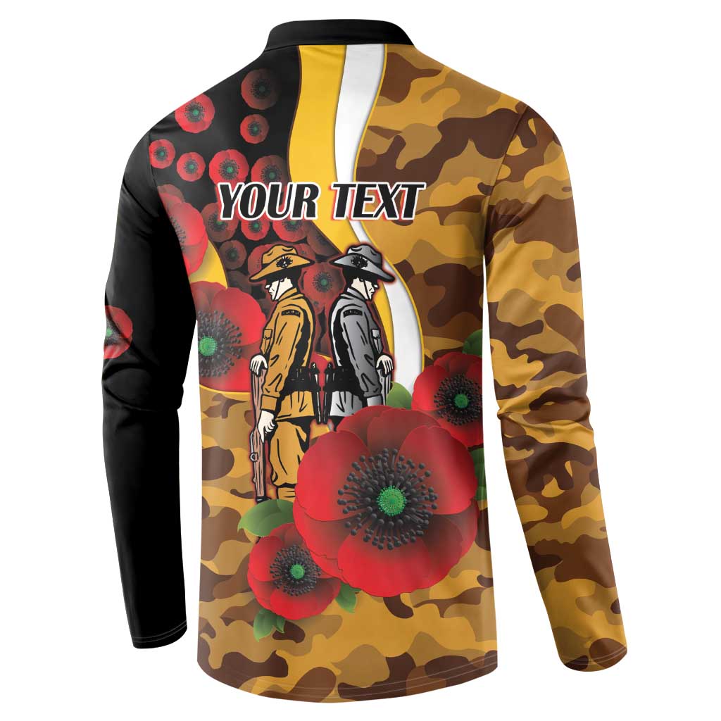 Hawthorn Hawks ANZAC Personalised Button Sweatshirt Lest We Forget Poppy Camo