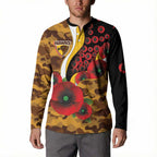 Hawthorn Hawks ANZAC Personalised Button Sweatshirt Lest We Forget Poppy Camo