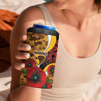 Hawthorn Hawks ANZAC Personalised 4 in 1 Can Cooler Tumbler Lest We Forget Poppy Camo