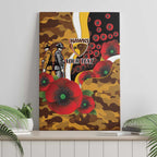 Hawthorn Hawks ANZAC Personalised Canvas Wall Art Lest We Forget Poppy Camo