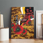 Hawthorn Hawks ANZAC Personalised Canvas Wall Art Lest We Forget Poppy Camo