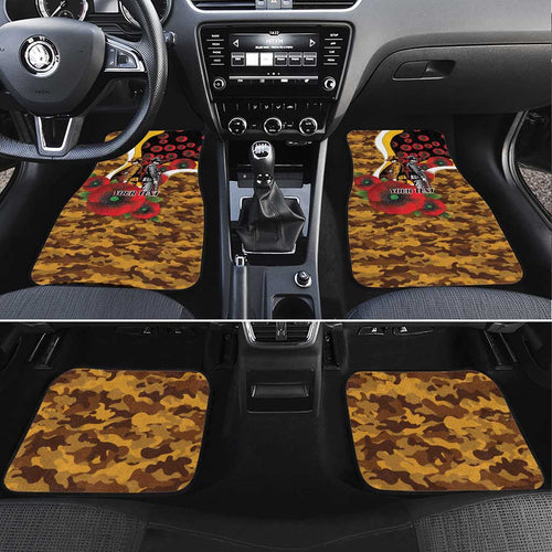 Hawthorn Hawks ANZAC Personalised Car Mats Lest We Forget Poppy Camo