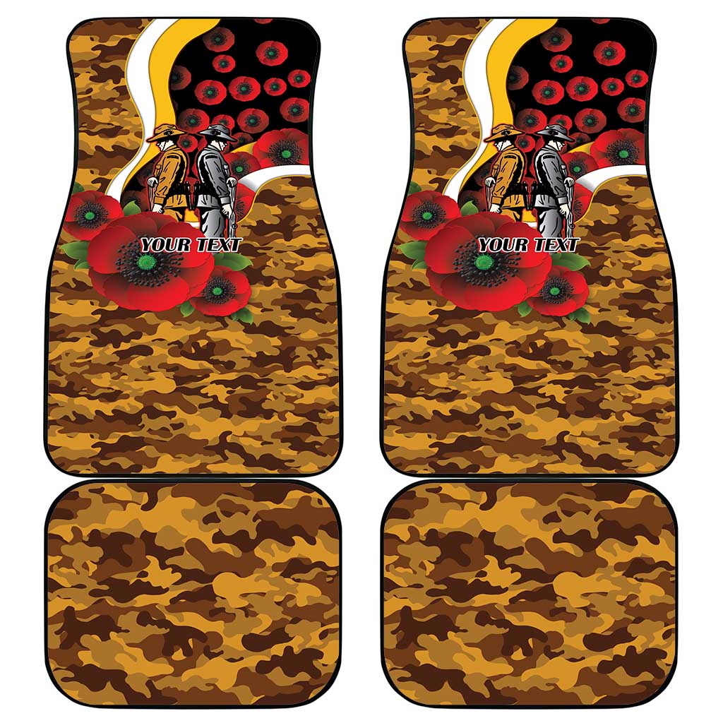 Hawthorn Hawks ANZAC Personalised Car Mats Lest We Forget Poppy Camo