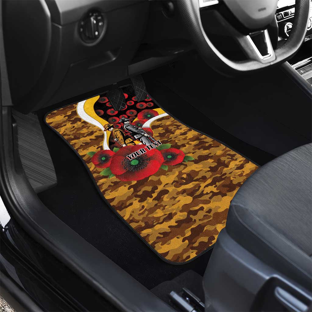 Hawthorn Hawks ANZAC Personalised Car Mats Lest We Forget Poppy Camo