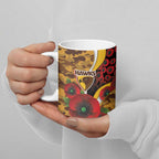 Hawthorn Hawks ANZAC Personalised Ceramic Mug Lest We Forget Poppy Camo