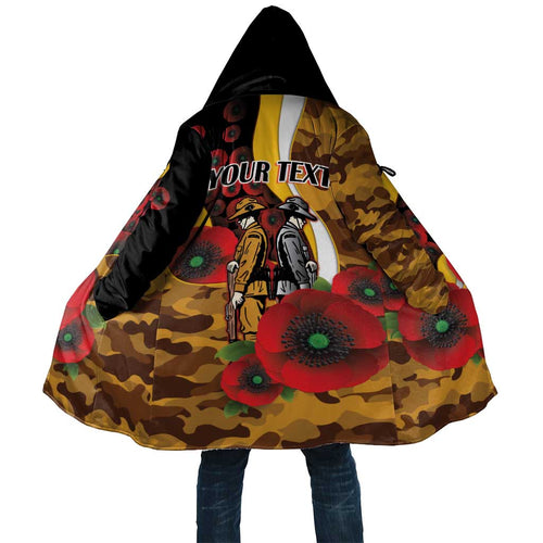 Hawthorn Hawks ANZAC Personalised Cloak Lest We Forget Poppy Camo