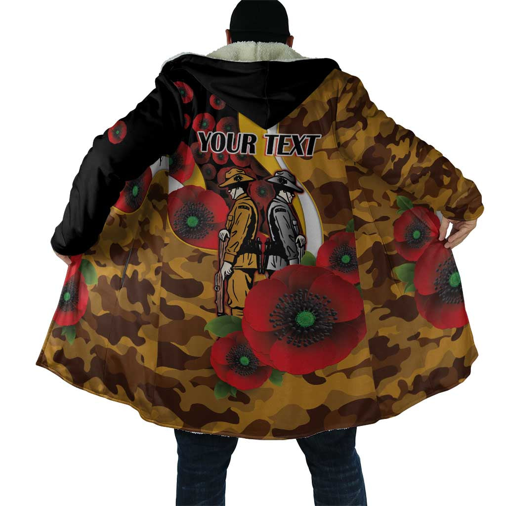 Hawthorn Hawks ANZAC Personalised Cloak Lest We Forget Poppy Camo