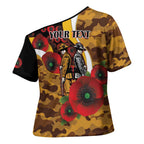 Hawthorn Hawks ANZAC Personalised Cross Shoulder Shirt Lest We Forget Poppy Camo