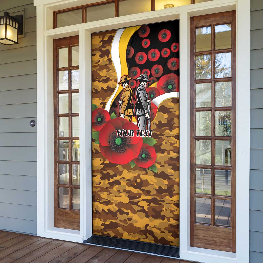 Hawthorn Hawks ANZAC Personalised Door Cover Lest We Forget Poppy Camo