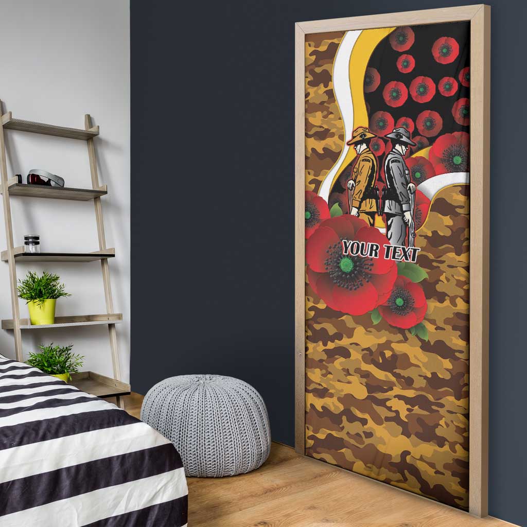 Hawthorn Hawks ANZAC Personalised Door Cover Lest We Forget Poppy Camo