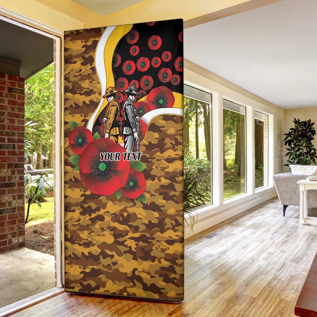 Hawthorn Hawks ANZAC Personalised Door Cover Lest We Forget Poppy Camo