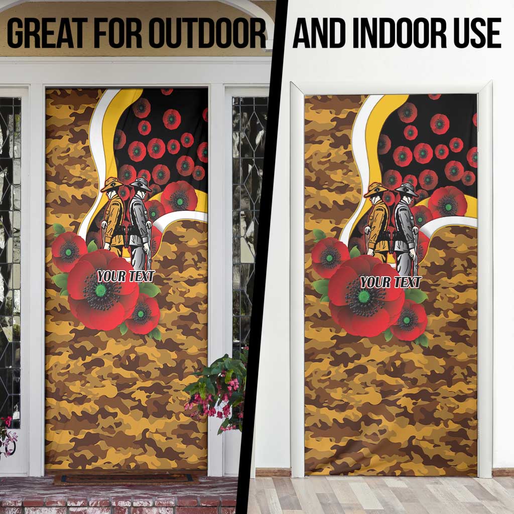 Hawthorn Hawks ANZAC Personalised Door Cover Lest We Forget Poppy Camo