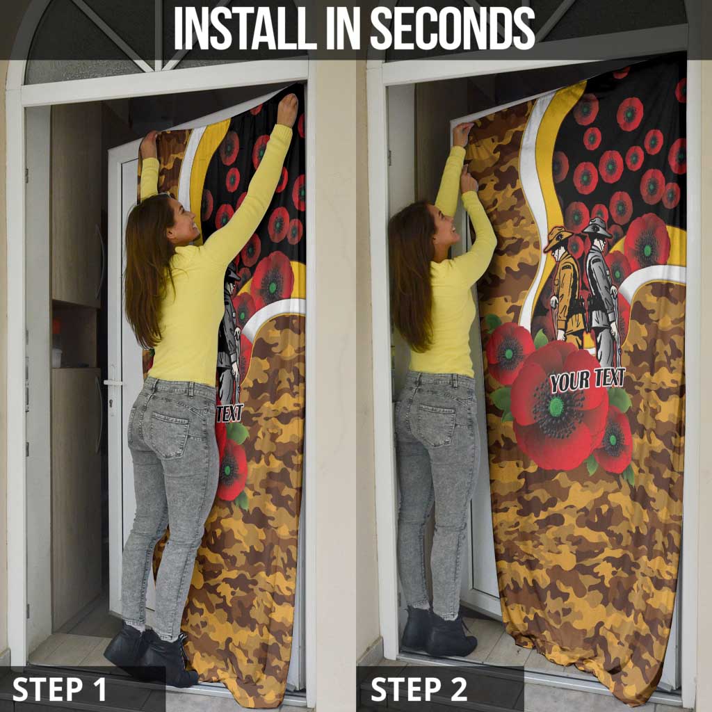 Hawthorn Hawks ANZAC Personalised Door Cover Lest We Forget Poppy Camo