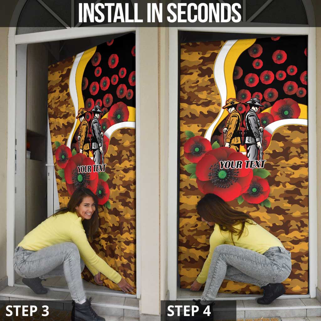 Hawthorn Hawks ANZAC Personalised Door Cover Lest We Forget Poppy Camo