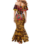 Hawthorn Hawks ANZAC Personalised Family Matching Mermaid Dress and Hawaiian Shirt Lest We Forget Poppy Camo