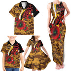 Hawthorn Hawks ANZAC Personalised Family Matching Tank Maxi Dress and Hawaiian Shirt Lest We Forget Poppy Camo