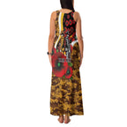 Hawthorn Hawks ANZAC Personalised Family Matching Tank Maxi Dress and Hawaiian Shirt Lest We Forget Poppy Camo