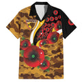 Hawthorn Hawks ANZAC Personalised Hawaiian Shirt Lest We Forget Poppy Camo