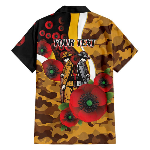 Hawthorn Hawks ANZAC Personalised Hawaiian Shirt Lest We Forget Poppy Camo