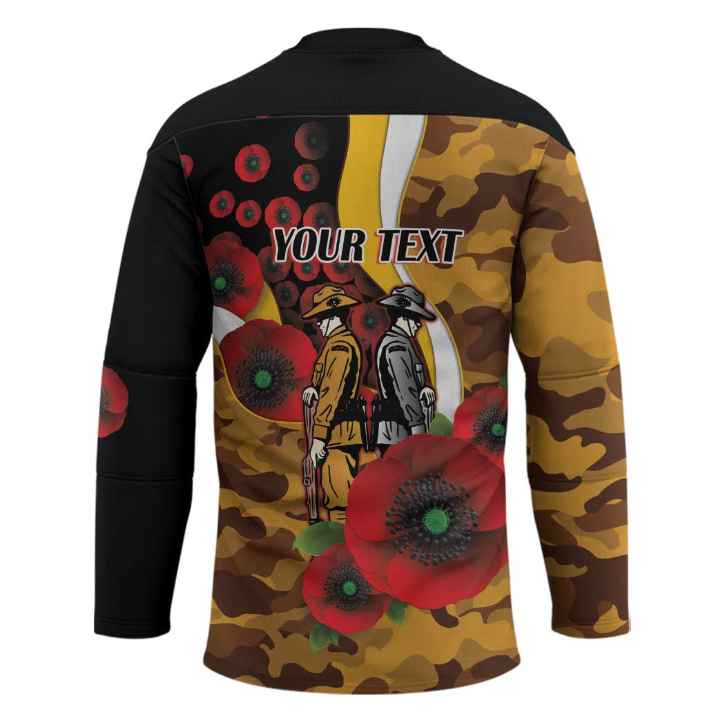 Hawthorn Hawks ANZAC Personalised Hockey Jersey Lest We Forget Poppy Camo