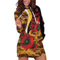 Hawthorn Hawks ANZAC Personalised Hoodie Dress Lest We Forget Poppy Camo