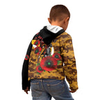 Hawthorn Hawks ANZAC Personalised Kid Hoodie Lest We Forget Poppy Camo