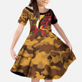 Hawthorn Hawks ANZAC Personalised Kid Short Sleeve Dress Lest We Forget Poppy Camo