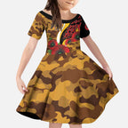 Hawthorn Hawks ANZAC Personalised Kid Short Sleeve Dress Lest We Forget Poppy Camo