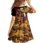 Hawthorn Hawks ANZAC Personalised Kid Short Sleeve Dress Lest We Forget Poppy Camo