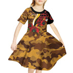 Hawthorn Hawks ANZAC Personalised Kid Short Sleeve Dress Lest We Forget Poppy Camo