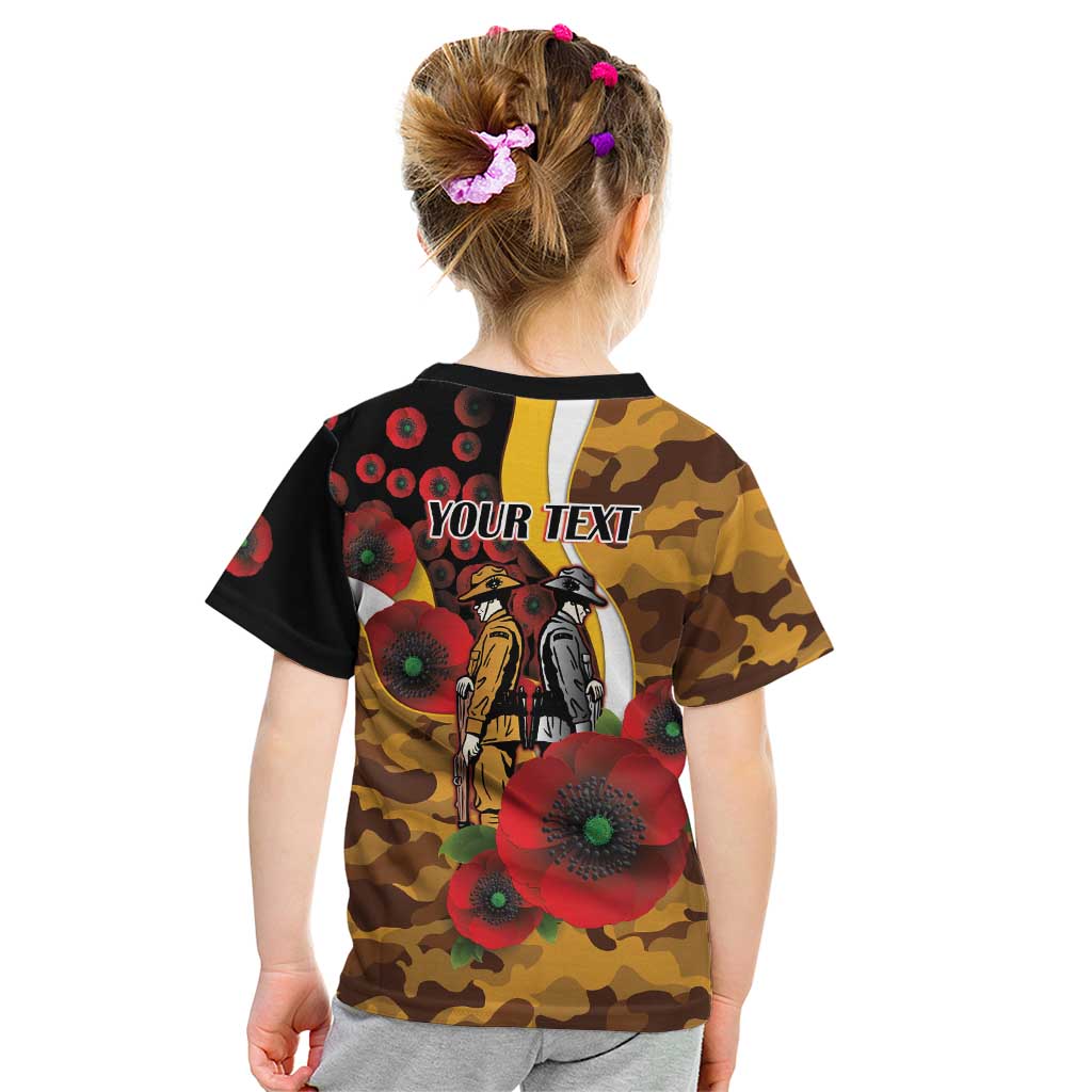 Hawthorn Hawks ANZAC Personalised Kid T Shirt Lest We Forget Poppy Camo