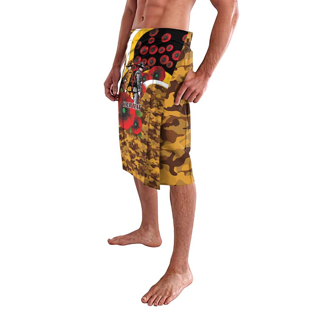 Hawthorn Hawks ANZAC Personalised Lavalava Lest We Forget Poppy Camo