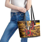 Hawthorn Hawks ANZAC Personalised Leather Tote Bag Lest We Forget Poppy Camo