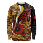 Hawthorn Hawks ANZAC Personalised Long Sleeve Shirt Lest We Forget Poppy Camo