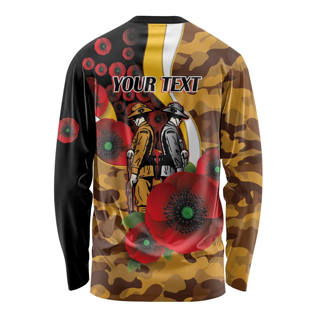 Hawthorn Hawks ANZAC Personalised Long Sleeve Shirt Lest We Forget Poppy Camo