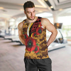 Hawthorn Hawks ANZAC Personalised Men Tank Top Lest We Forget Poppy Camo