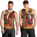 Hawthorn Hawks ANZAC Personalised Men Tank Top Lest We Forget Poppy Camo