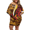 Hawthorn Hawks ANZAC Personalised Off Shoulder Short Dress Lest We Forget Poppy Camo