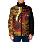 Hawthorn Hawks ANZAC Personalised Padded Jacket Lest We Forget Poppy Camo