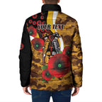 Hawthorn Hawks ANZAC Personalised Padded Jacket Lest We Forget Poppy Camo