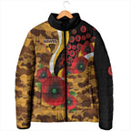Hawthorn Hawks ANZAC Personalised Padded Jacket Lest We Forget Poppy Camo