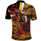 Hawthorn Hawks ANZAC Personalised Polo Shirt Lest We Forget Poppy Camo