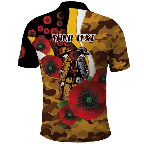 Hawthorn Hawks ANZAC Personalised Polo Shirt Lest We Forget Poppy Camo