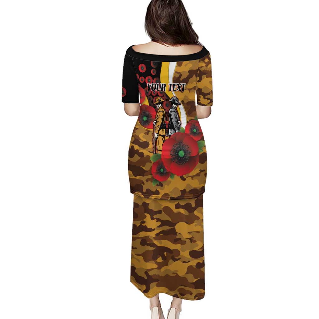 Hawthorn Hawks ANZAC Personalised Puletasi Lest We Forget Poppy Camo